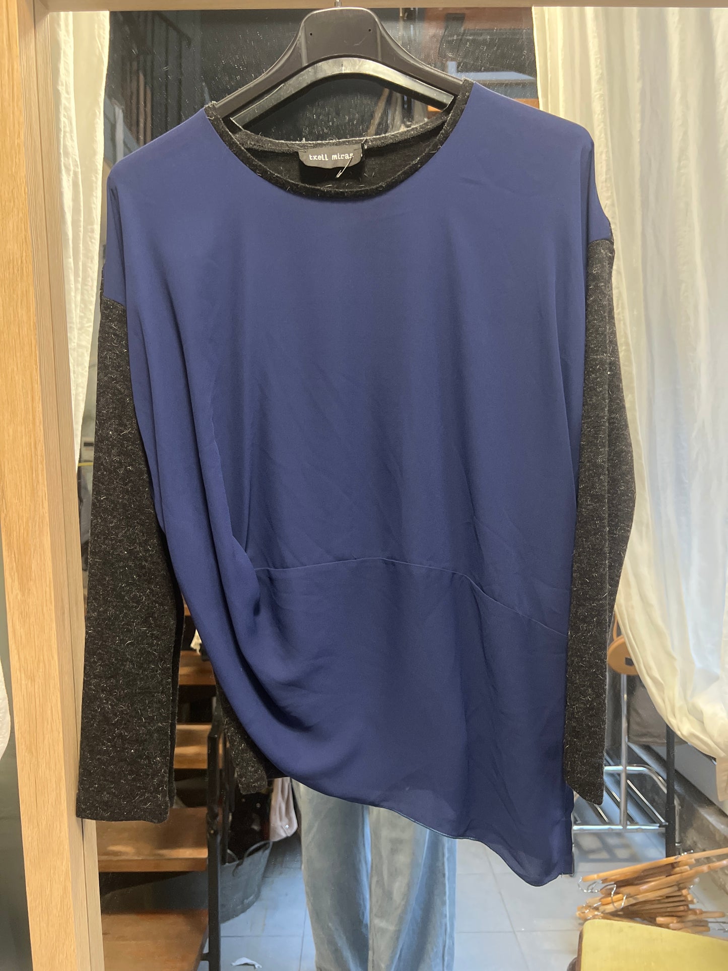 TXELL MIRAS Top azul combinado FW1920 T02A