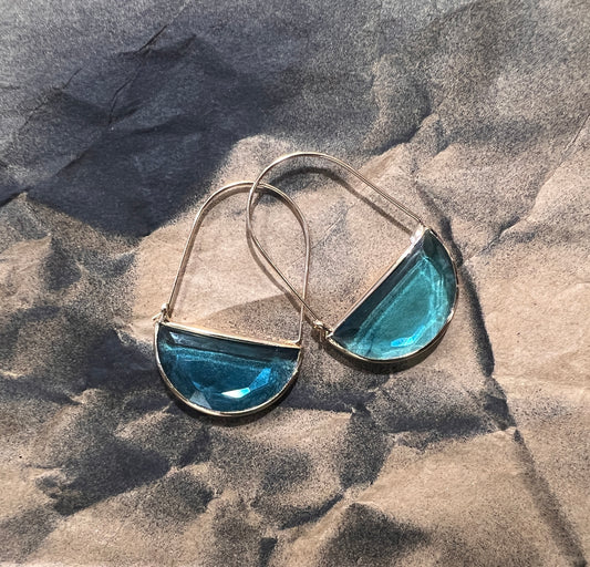 AP/ PENDIENTE CRISTAL SEMICÍRCULO