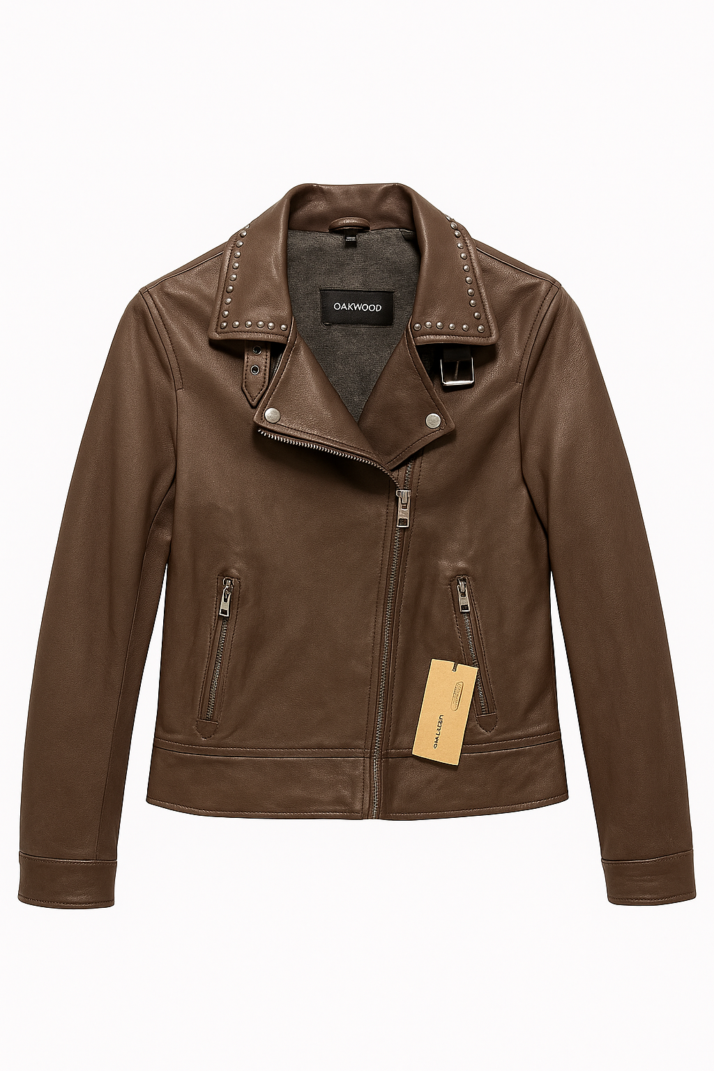 OAKWOOD CHAQUETA DE PIEL BRUNA 65159