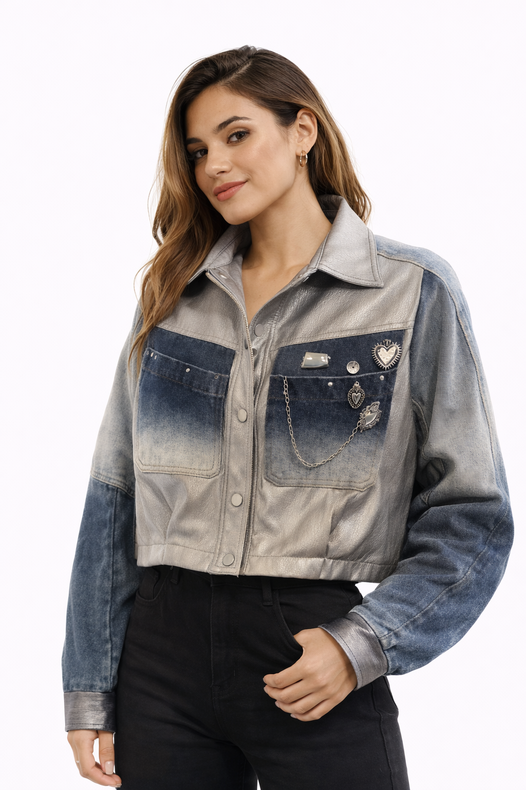ANDREA TARANTO CHAQUETA DENIM COMBINADA