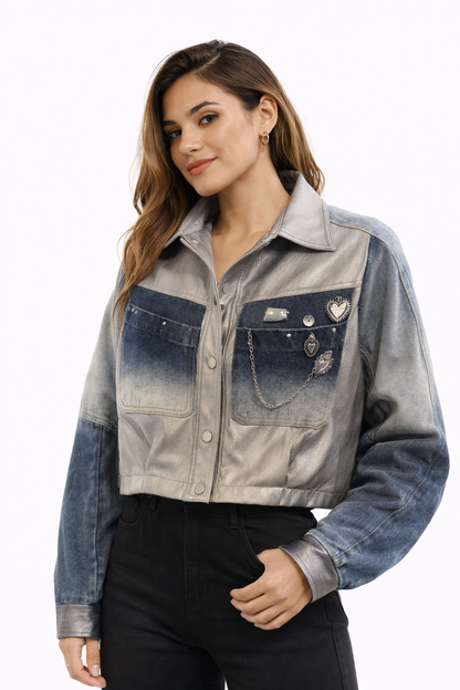 ANDREA TARANTO CHAQUETA DENIM COMBINADA