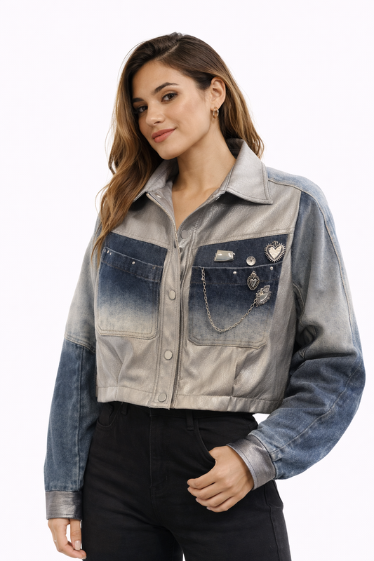 ANDREA TARANTO CHAQUETA DENIM COMBINADA