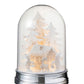 Campana Invierno Arbol + Casa + Figuritas Led Acrilico Blanco/( 16x16x25cm)