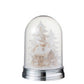 Campana Invierno Arbol + Casa + Figuritas Led Acrilico Blanco/( 16x16x25cm)